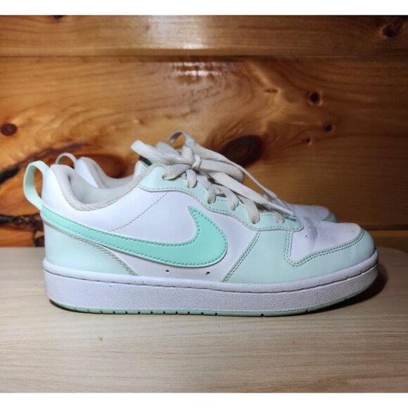 Nike Youth Size 5 Y Court Borough Low Recraft Shoes Sneaker White Mint Green - Picture 4 of 11